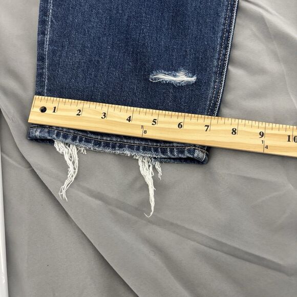 American Eagle Outfitters Mom Blue Jeans Womens 16 Distressed Embroidered - Picture 14 of 15